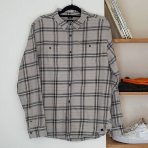 Prana plaid button down slim fit – L